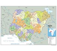 Political Map of Nigeria - Size A1-59.4 x 84.1cm - Paper Laminated