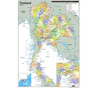 Political Map of Thailand - Size A2-59.4 x 42cm - Paper Laminated