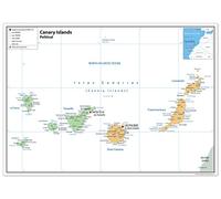 Political Map of the Canary Islands - Size A0-84.1 x 118.9cm - Paper Laminated