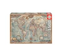 Educa Borrás 16005 Educa Borras Map of The World 1500 Piece Jigsaw Puzzle, Multicoloured