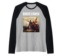 Political Party Booze Cruise Shades & Red Cups Raglan Baseball Tee