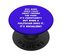 Political Politics Fight Poverty Not The Poor Leftist Left PopSockets Adhesive PopGrip