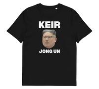 Political Satire T-Shirt, Keir Jong Un Anti-Keir Starmer Protest Tee, Black (UK, Alpha, S, XXL, Regular, Regular, Black)