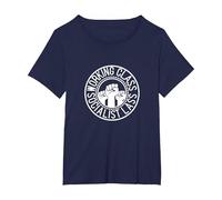 Political Working Class Socialist Lass Northern Yorkshire T-Shirt, Women's Plus, Navy Blue, 5X
