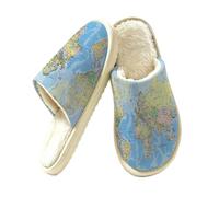 Political World Map Slippers for Women Men, Memory Foam House Shoes S