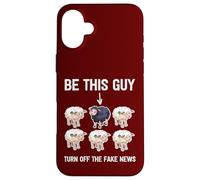 Politically Incorrect Sheep Turn Off Fake News Propaganda Case for iPhone 16 Plus