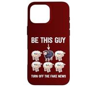 Politically Incorrect Sheep Turn Off Fake News Propaganda Case for iPhone 16 Pro Max