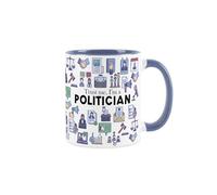 Politician Mug - Humorous Politics & Parliament Themed Novelty Gifts - Tea/Coffee Hot Drinks Blue Ceramic Cup Present
