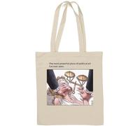 Politics silences blinded justice corruption Natural Cotton Tote Bag White