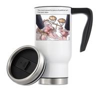 Politics silences Blinded Justice Corruption Vacuum Insulated Thermal Travel Coffee Mug 480ml White