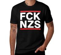 Politik Fuck Nazis FCK NZS,Men's T-Shirt Black-Style M