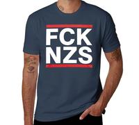 Politik Fuck Nazis FCK NZS,Men's T-Shirt Navy-Style XL