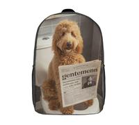 POLIUAWS 3D Printed Backpack Curly Companion Reading Newspaper Children's School Bags Rucksacks High Capacity Travel Kids School Bag Fashion Book Bags Boy Girl Back Pack 17inch