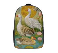 POLIUAWS 3D Printed Backpack Geese by Moonlight Children's School Bags Book Bags Travel Lightweight Backpack Kids Boys Girls School Bag for Middle School Students 17inch