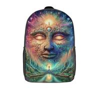 POLIUAWS 3D Printed Backpack Neon Cosmic Vision Children's School Bags Rucksacks High Capacity Travel Kids School Bag Fashion Book Bags Boy Girl Back Pack 17inch