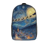 POLIUAWS 3D Printed Backpack Starry Night Journey Children's School Bags Rucksacks High Capacity Travel Kids School Bag Fashion Book Bags Boy Girl Back Pack 17inch