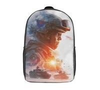 POLIUAWS 3D Printed Backpack Warrior's Resolve Children's School Bags Book Bags Travel Lightweight Backpack Kids Boys Girls School Bag for Middle School Students 17inch