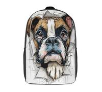POLIUAWS 3D Printed Bulldog P Boo School Backpack With Big Pockets for Kids Children's Backpacks Boy Girl Book Bags Kids School Bag 17inch