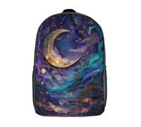 POLIUAWS 3D Printed Children Backpacks Enchanted Night Sky Pagoda Rucksacks Backpacks Fashion Casual Daypack Cute Travel Bags Outdoor Casual Daypack for Boy And Girl 17inch