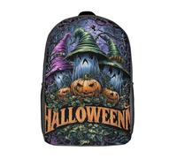 POLIUAWS 3D Printed Children Backpacks Halloween Spooky Night-1 Rucksacks Backpacks Fashion Casual Daypack Cute Travel Bags Outdoor Casual Daypack for Boy And Girl 17inch