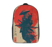 POLIUAWS 3D Printed Children Backpacks Samurai Warrior Rucksacks Backpacks Fashion Casual Daypack Cute Travel Bags Outdoor Casual Daypack for Boy And Girl 17inch