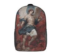 POLIUAWS 3D Printed Children's Backpack Archangel in Combat School Backpack School Bags High Capacity Travel Book Bags for Boys Elementary And Middle School Students 17inch