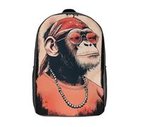 POLIUAWS 3D Printed Children's Backpack Chimp Style Travel Lightweight School Bag School Backpack Fashion Backpack for Kids School Students 17inch