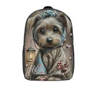 POLIUAWS 3D Printed Children's Backpack Cute Winter Dog Art School Backpack School Bags High Capacity Travel Book Bags for Boys Elementary And Middle School Students 17inch