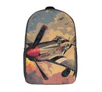 POLIUAWS 3D Printed Children's Backpack Dogfight Aces School Backpack School Bags High Capacity Travel Book Bags for Boys Elementary And Middle School Students 17inch