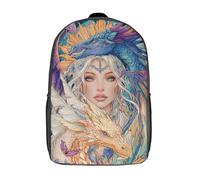 POLIUAWS 3D Printed Children's Backpack Dragon Queen's Majesty School Backpack School Bags High Capacity Travel Book Bags for Boys Elementary And Middle School Students 17inch