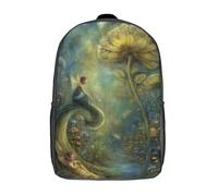 POLIUAWS 3D Printed Children's Backpack Enchanted Fairy Realm School Backpack School Bags High Capacity Travel Book Bags for Boys Elementary And Middle School Students 17inch