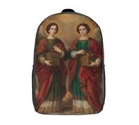 POLIUAWS 3D Printed Children's Backpack Saints Holding Golden Boxes Travel Lightweight School Bag School Backpack Fashion Backpack for Kids School Students 17inch