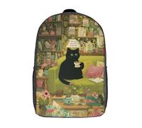 POLIUAWS 3D Printed Children's Backpacks Cozy Cat Cafe Adventure Book Bags Boy Girl Kids School Bag School Backpack With Big Pockets for Kids School 17inch