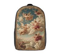 POLIUAWS 3D Printed Children's School Heavenly Angels in Flight Backpack for Kids High Capacity Travel Book Bags Fashion Rucksacks Kids School Bag Casual Back Pack 17inch