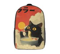 POLIUAWS 3D Printed Cloudy Noodle Delight School Backpack With Big Pockets for Kids Children's Backpacks Boy Girl Book Bags Kids School Bag 17inch