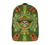 POLIUAWS 3D Printed Day of The Dead Celebration -2 School Backpack With Big Pockets for Kids Children's Backpacks Boy Girl Book Bags Kids School Bag 17inch