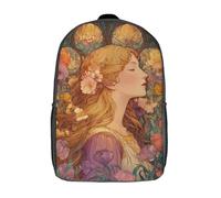 POLIUAWS 3D Printed Floral Serenity School Backpack With Big Pockets for Kids Children's Backpacks Boy Girl Book Bags Kids School Bag 17inch