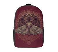 POLIUAWS 3D Printed Golden Moth Mandala School Backpack Book Bags Fashion Kids Backpacks Large Capacity Backpack Children School Bag Travel Rucksacks 17inch