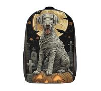POLIUAWS 3D Printed Halloween Mummy Dog Pumpkin School Backpack Book Bags Fashion Kids Backpacks Large Capacity Backpack Children School Bag Travel Rucksacks 17inch