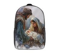 POLIUAWS 3D Printed Holy Family Scene-2 School Backpack Book Bags Fashion Kids Backpacks Large Capacity Backpack Children School Bag Travel Rucksacks 17inch