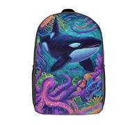 POLIUAWS 3D Printed Kids Backpacks Oceanic Wonder Vibrant Sea Life School Backpack Children School Bag Travel Rucksacks Fashion Book Bags Large Capacity Backpack 17inch