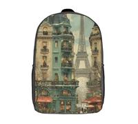 POLIUAWS 3D Printed Paris in Winter School Backpack With Big Pockets for Kids Children's Backpacks Boy Girl Book Bags Kids School Bag 17inch