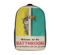 POLIUAWS 3D Printed P Boo Bathroom School Bag Boys Girls Children's Backpack School Backpack Casual Fashion Backpack for in School Or Travel 17inch