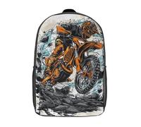 POLIUAWS 3D Printed Racing Through Chaos Children's School Backpack for Kids High Capacity Travel Rucksacks Fashion Book Bags Kids School Bag Back Pack 17inch