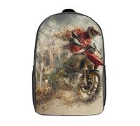 POLIUAWS 3D Printed Rider Through The Storm School Backpack Book Bags Fashion Kids Backpacks Large Capacity Backpack Children School Bag Travel Rucksacks 17inch