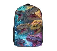 POLIUAWS 3D Printed School Bag Dino Clash Electric Titans Kid's Backpack Bookbag Cute Rucksacks Waterproof Fashion Casual Schoolbag for Kids for Baby Girl Boy 17inch
