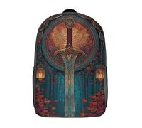 POLIUAWS 3D Printed School Bag Enchanted Blade in Autumn Forest Kid's Backpack Bookbag Cute Rucksacks Waterproof Fashion Casual Schoolbag for Kids for Baby Girl Boy 17inch