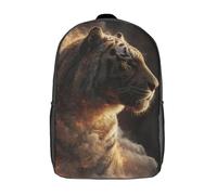 POLIUAWS 3D Printed School Bag Wildfire Tiger Majesty Kid's Backpack Bookbag Cute Rucksacks Waterproof Fashion Casual Schoolbag for Kids for Baby Girl Boy 17inch