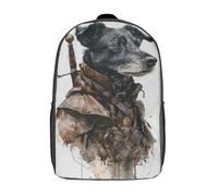 POLIUAWS 3D Printed Warrior Hound School Backpack Book Bags Fashion Kids Backpacks Large Capacity Backpack Children School Bag Travel Rucksacks 17inch