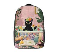POLIUAWS 3D Printed Whimsical Cat Bath Time Scene School Backpack Book Bags Fashion Kids Backpacks Large Capacity Backpack Children School Bag Travel Rucksacks 17inch